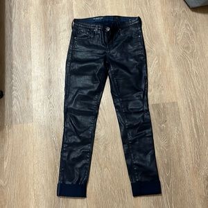 AG Dark blue leather like skinny Jean size 25R